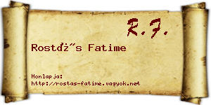 Rostás Fatime névjegykártya